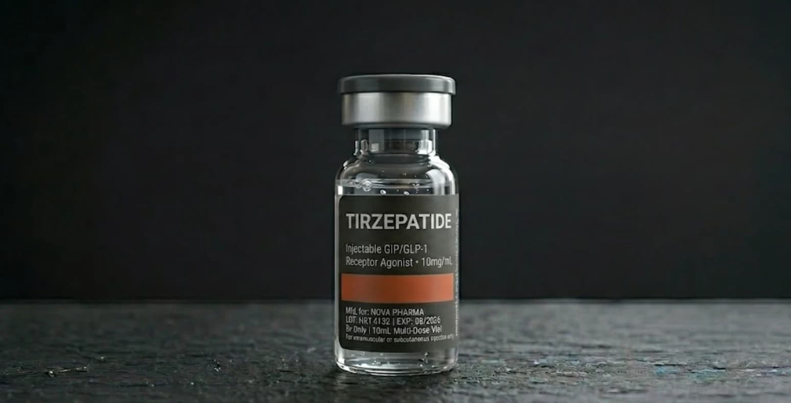 Compounded tirzepatide vial